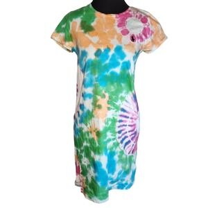 POLO RALPH LAUREN T-Shirt Dress Women's XS Multicolor Tie Dye Beach Summer NEW